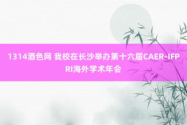 1314酒色网 我校在长沙举办第十六届CAER-IFPRI海外学术年会