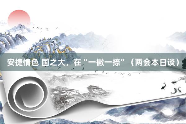 安捷情色 国之大，在“一撇一捺”（两会本日谈）