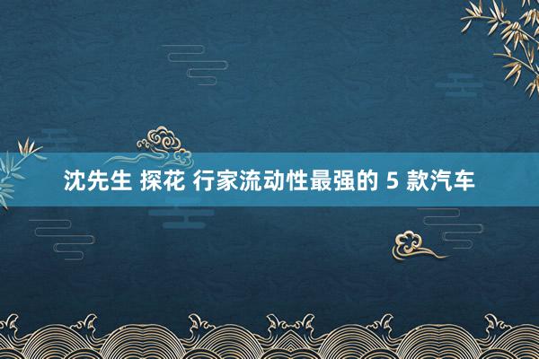 沈先生 探花 行家流动性最强的 5 款汽车