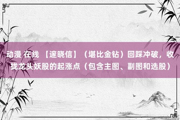 动漫 在线 【邃晓信】（堪比金钻）回踩冲破，收拢龙头妖股的起涨点（包含主图、副图和选股）
